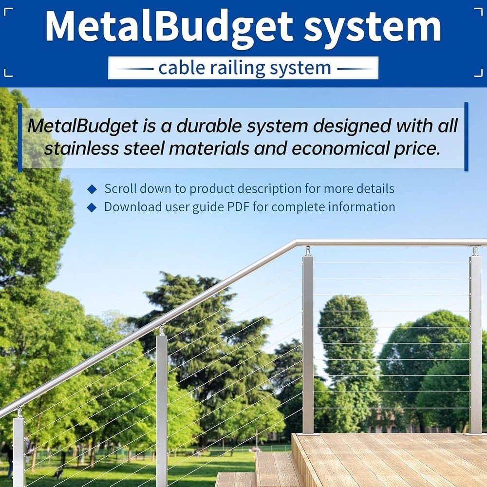 Muzata 60 Pack 1/8" Cable Railing Hardware For 2"x2" Post, Silver