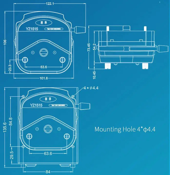 YZ2515 YZ1515 Pump Head Peristaltic Easy Loading Small Compact Structure