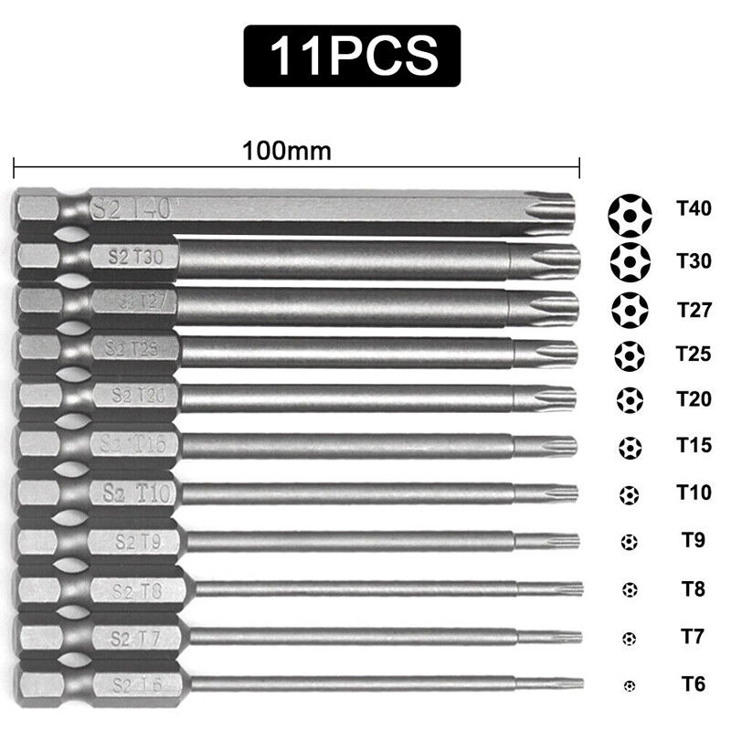 23pcs Torx Screwdriver Bit Set, Security Magnetic Head 50mm 100mm