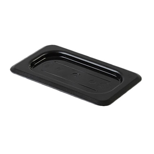 Thunder Group PLPA7190CBK 1/9 Size Black Polycarbonate Solid Food Pan Cover