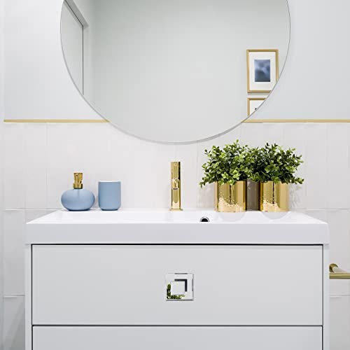 6 Pcs Stick on Knobs Adhesive Cabinet Handles Acrylic Mirror Pull Handles