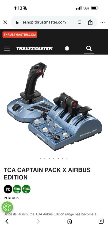 Thrustmaster TCA Captain Pack X Airbus Edition Joystick Throttle USB Simulation
