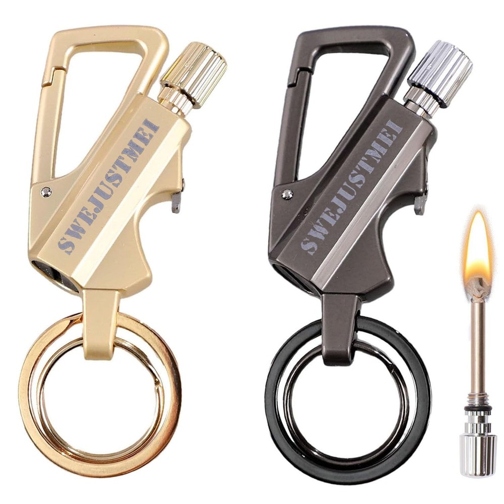 2Pcs Permanent Match Infinity Lighter with Multitool Keychain Bottle Opener, ...