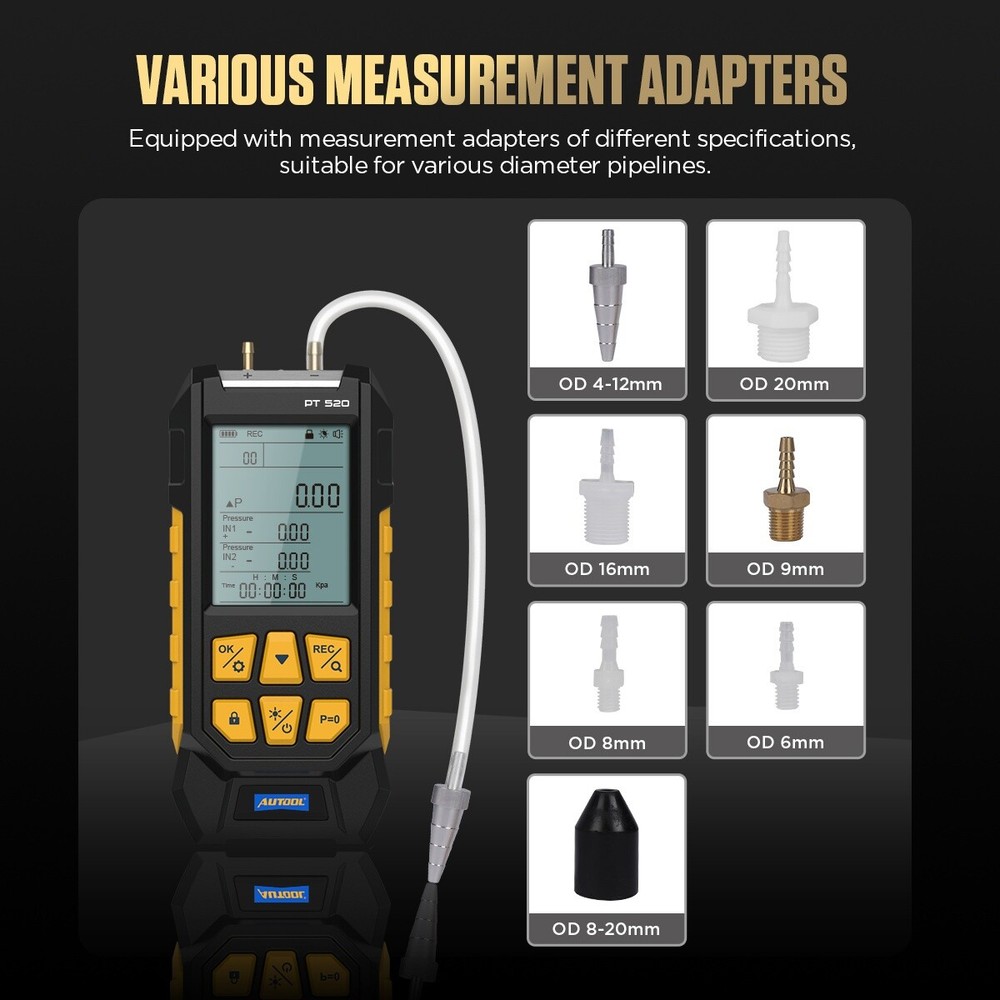Handheld Digital Manometer Differential Pressure Measurements -100~200Kpa