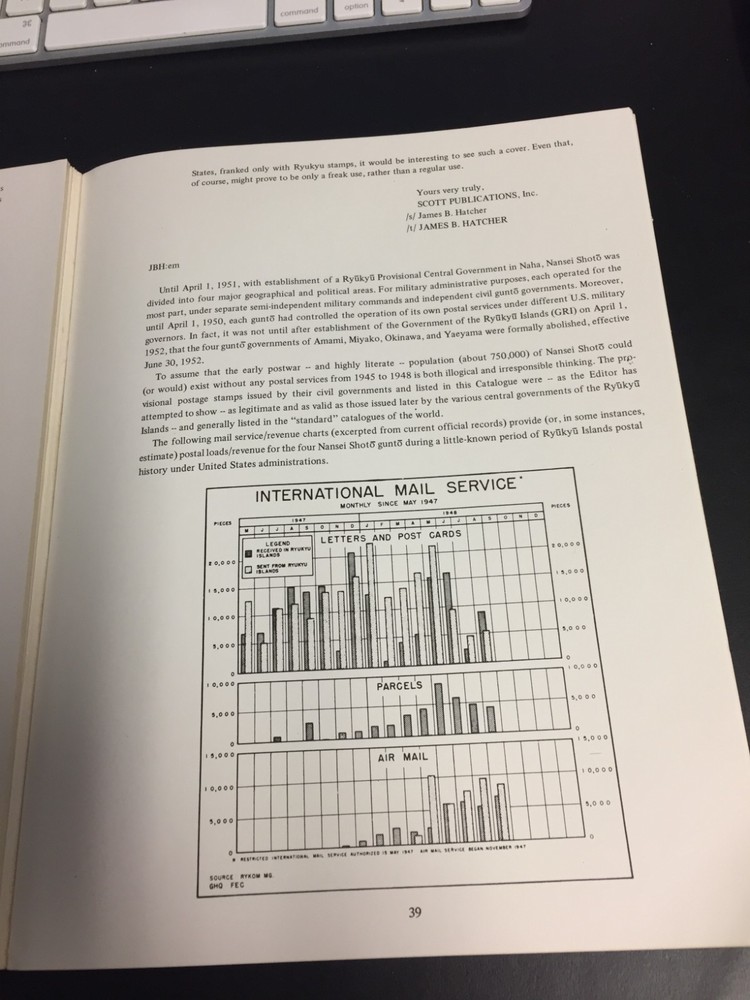 Specialized Catalogue, Postal Issues, Ryukyu Islands, 54 Pages-Illustrations '73