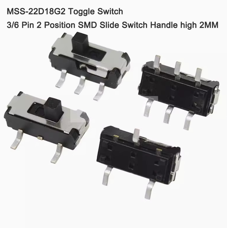 MSS-22D18G2 Toggle Switch 3/6 Pin 2 Position SMD Slide Switch Handle high 2MM
