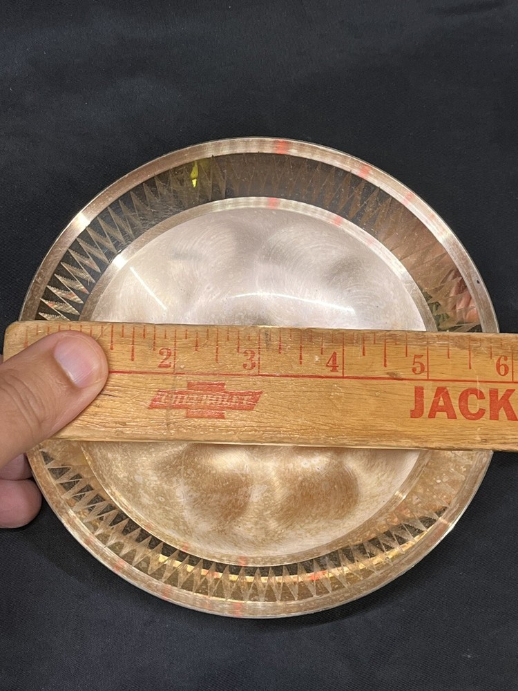 VINTAGE WMF SILVER EP BRASS BOWL GERMANY 6”