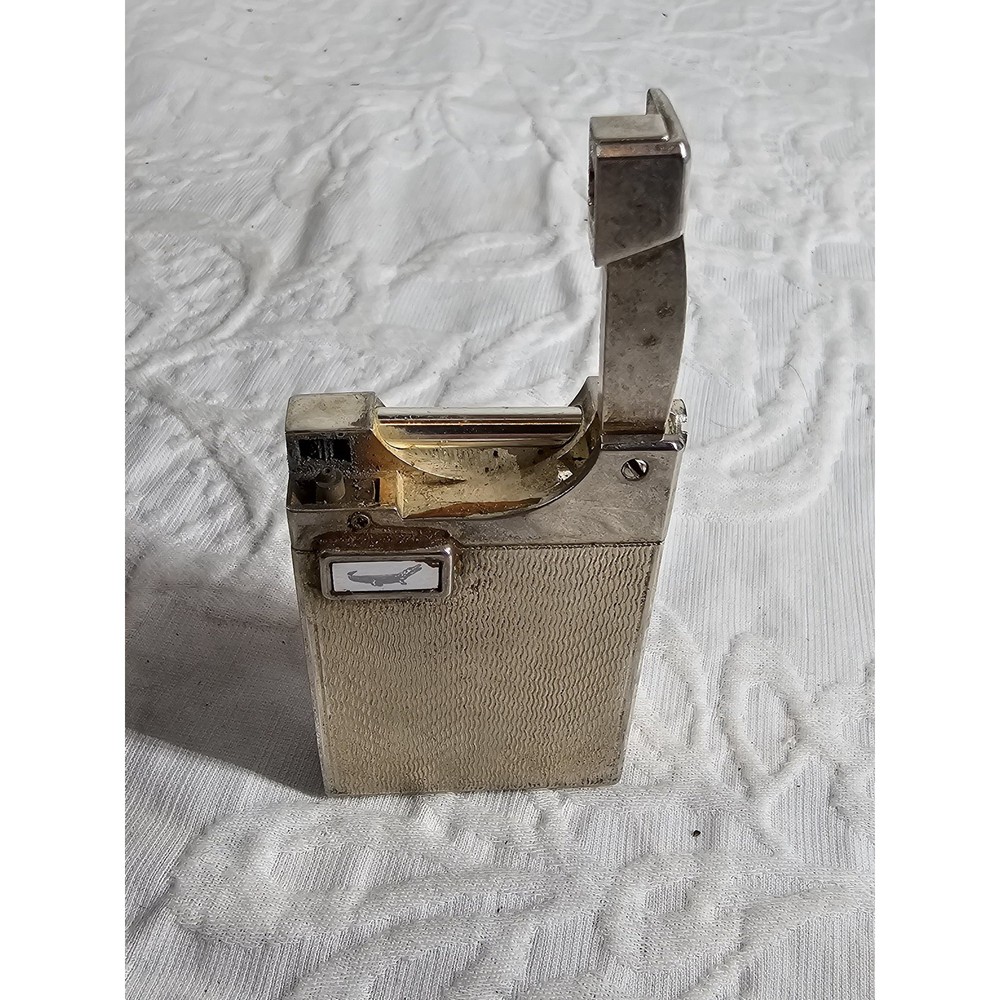 Vintage FORMULA silver plated Lighter Lacoste Emblem Refillable Butane