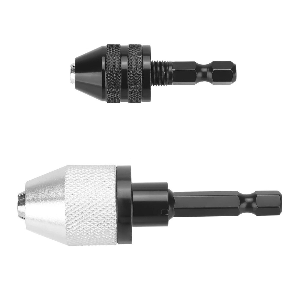 2x Keyless Chuck Adapter 1/4" Hex Shank Brand New For Drill Conversion Tool