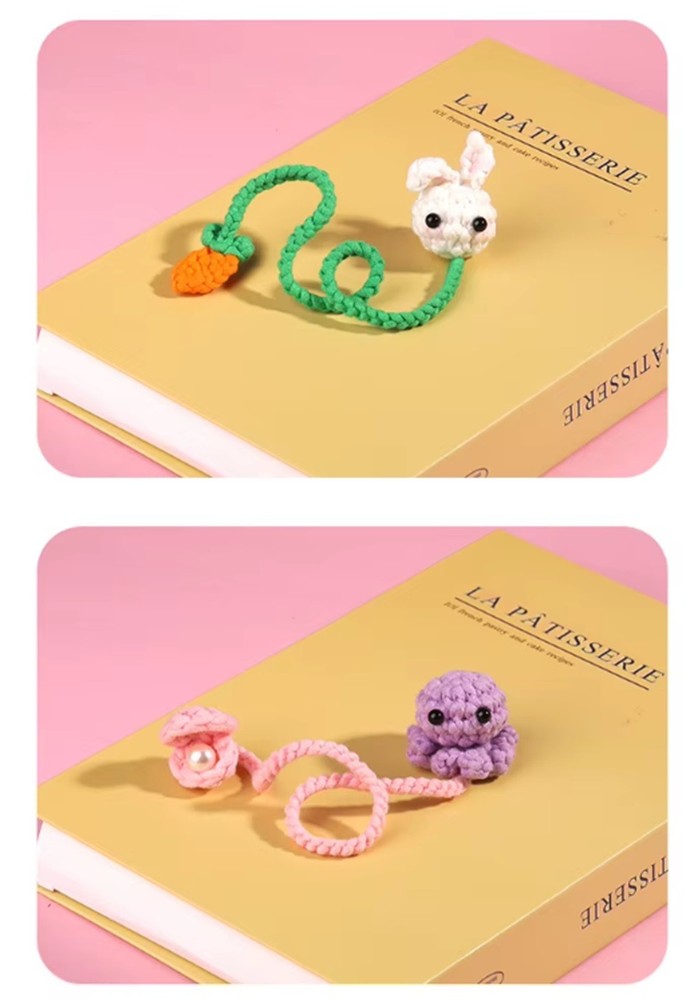 6-Pack Beginner Crochet Kit – Animal Bookmark DIY Set w/ Yarn & Video Tutorials