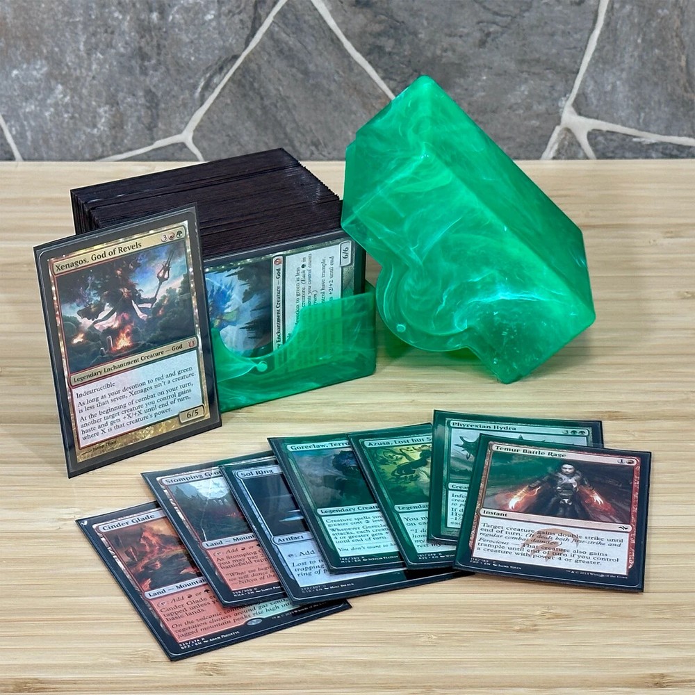 1 BCW Jade Green Polished Marbled Prism Deck Case