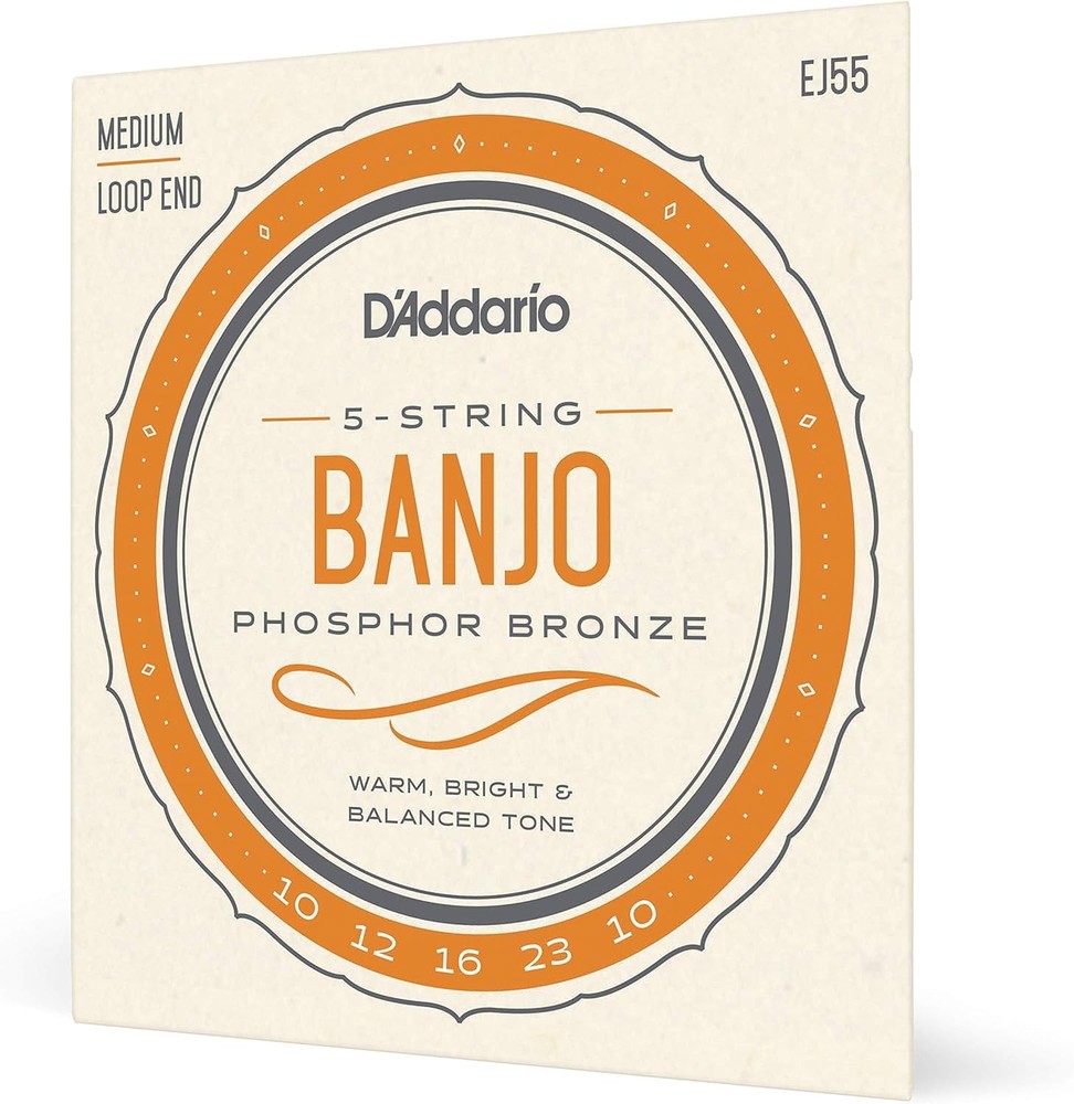EJ55 5-String Banjo Strings - Loop End, Phosphor Bronze Gauge 9-30