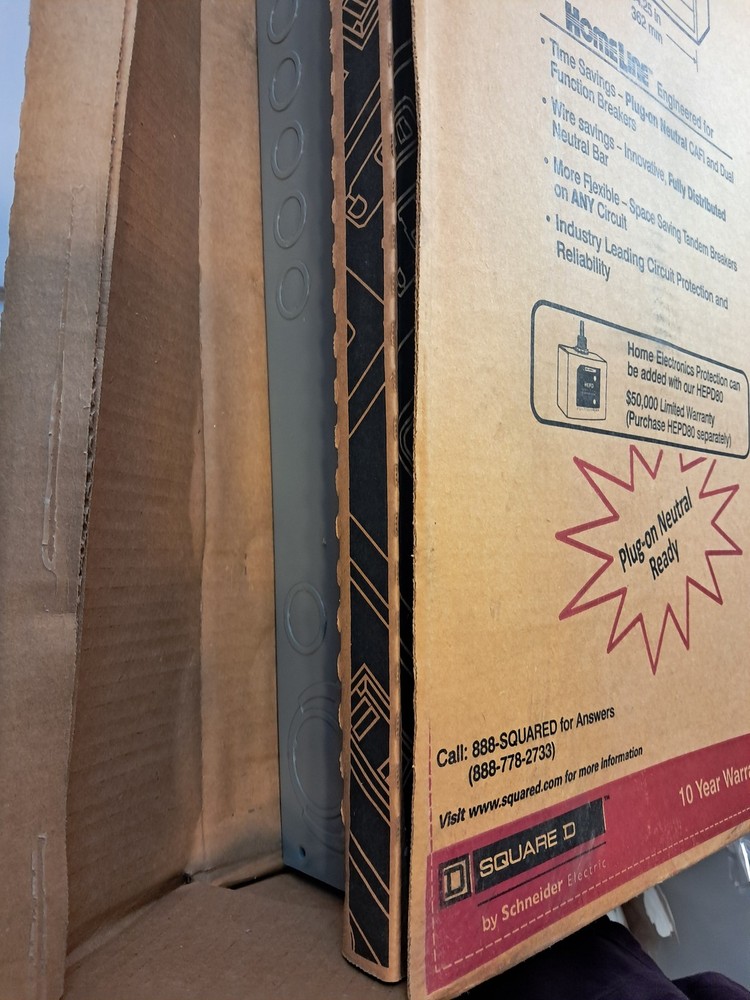 HomeLine Square D Indoor Load Center Electrical Panel Plug-on Neutral Ready New