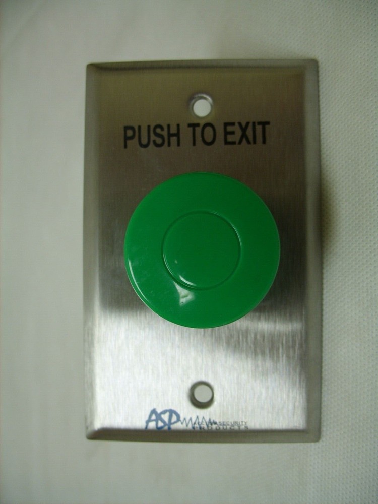 ASP - Pneumatic Time Delay - Request To Exit Button - Mushroom / Green ASP-14
