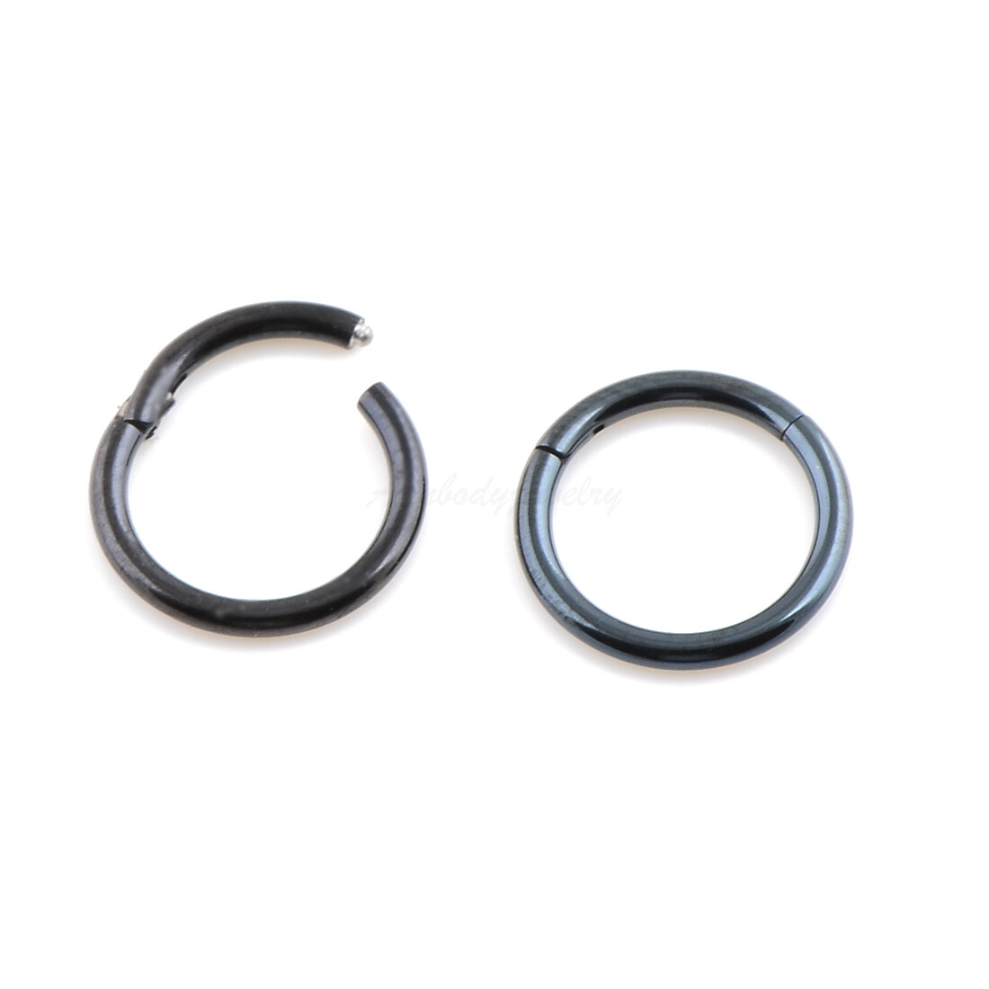 20G 18G 16G 14G Black Color HINGED Segment Nose Ring Septum Clicker Daith Hoop