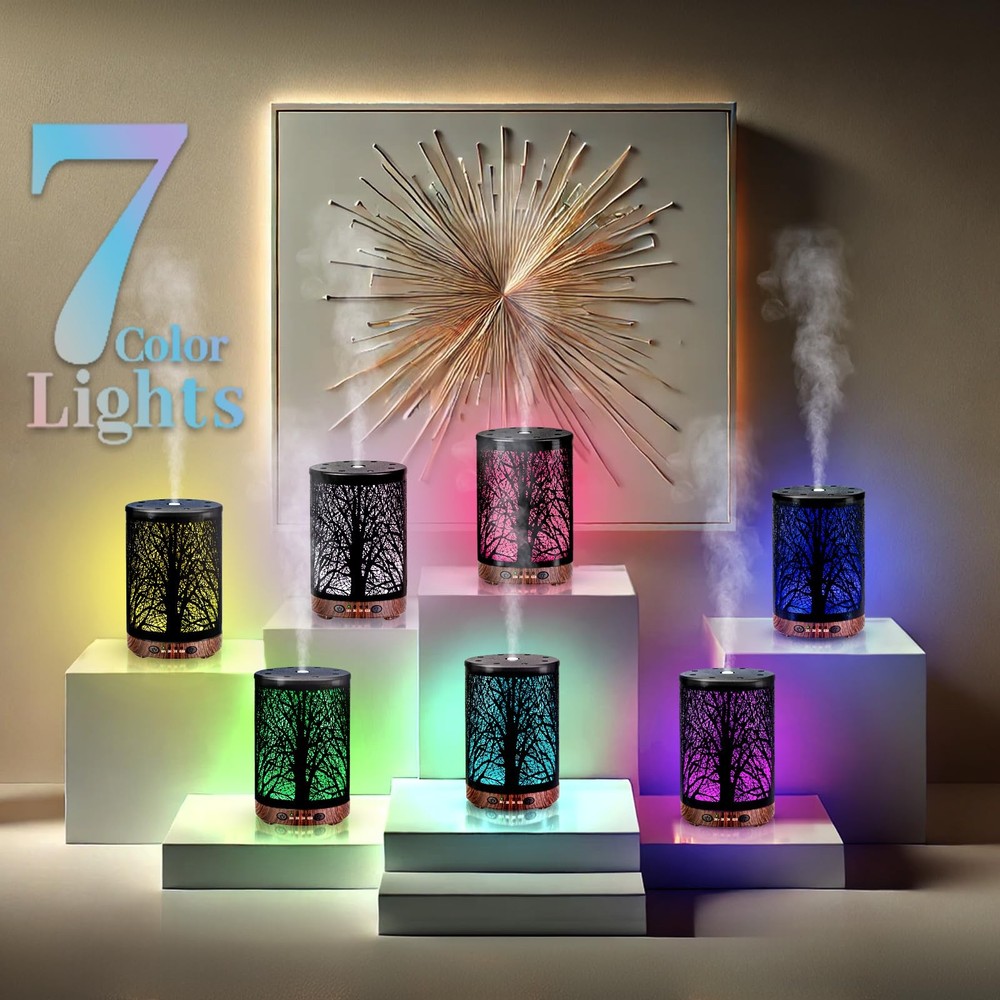 JOYOLO Essential Oil Diffuser 120ML Metal Aromatherapy with Tree