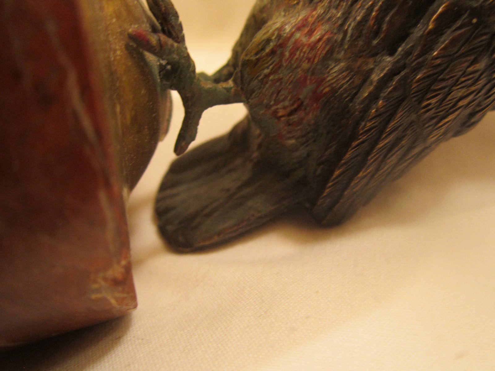 Antique Austrian cold painted bronze Kingfisher bird on marble base