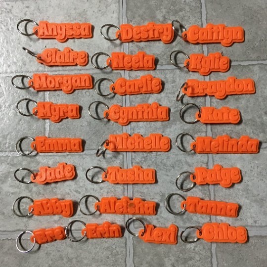 Custom Name Keychain, Zipper Pull, Personalized & 3D Printed