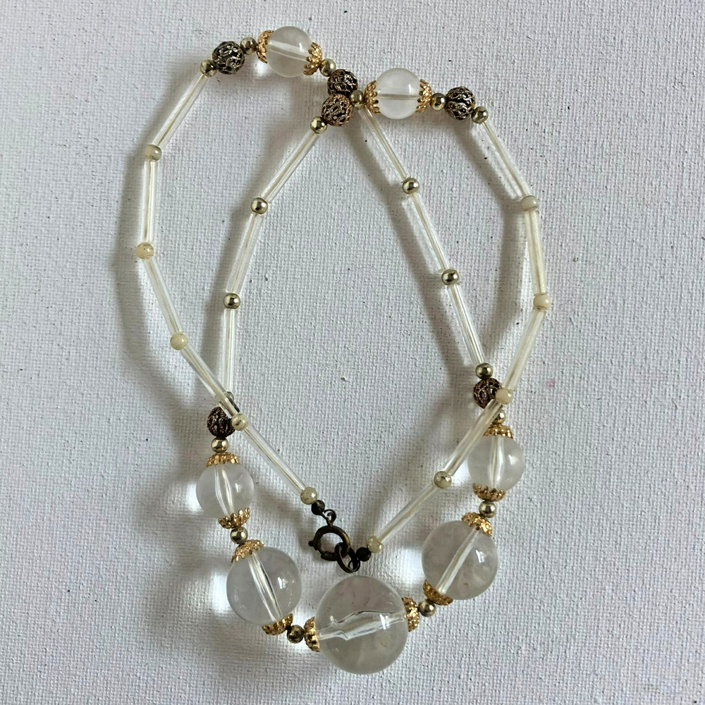 Vintage Lucite Beaded Necklace 25"