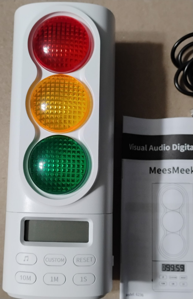 Traffic Light Visual Audio Digital Timer LCD Display 4 Ringtones Rechargeable