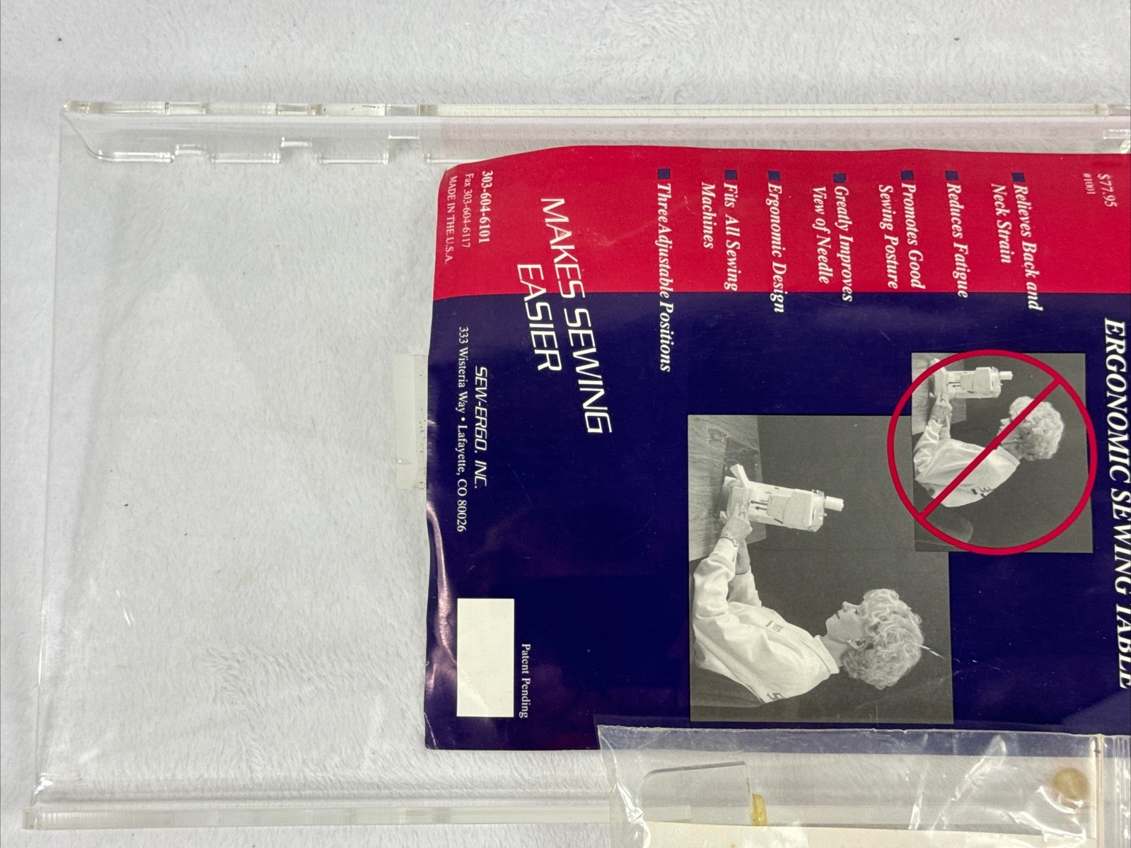 SEW-ERGO Tilt’Able Ergonomic Advantage Sewing Machine Angled Platform Table