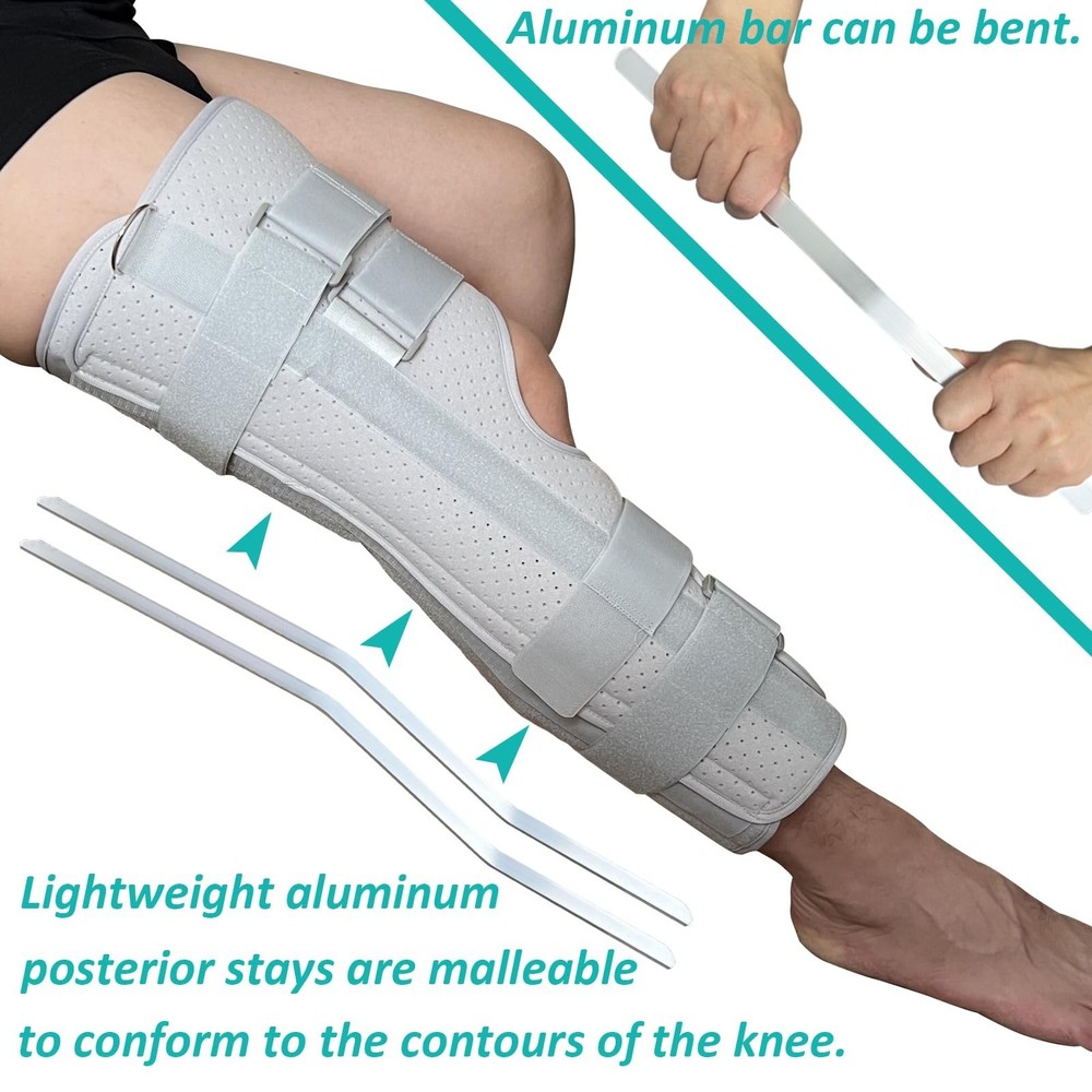 Three-Panel Knee Immobilizer & Knee Stabilizer - Leg Support Splint for Knee ...