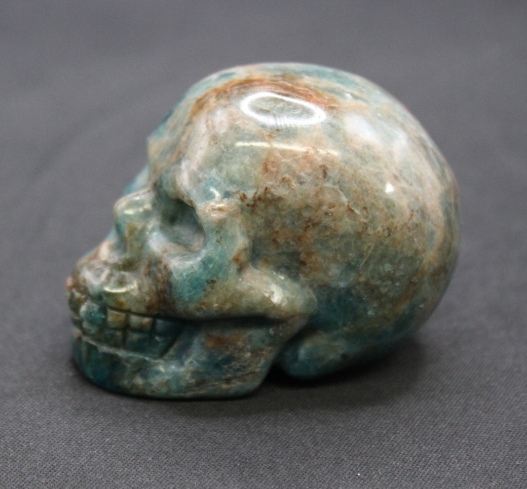 Blue Apatite High Quality Hand Carved Crystal Skull Healing Rock Natural Mineral