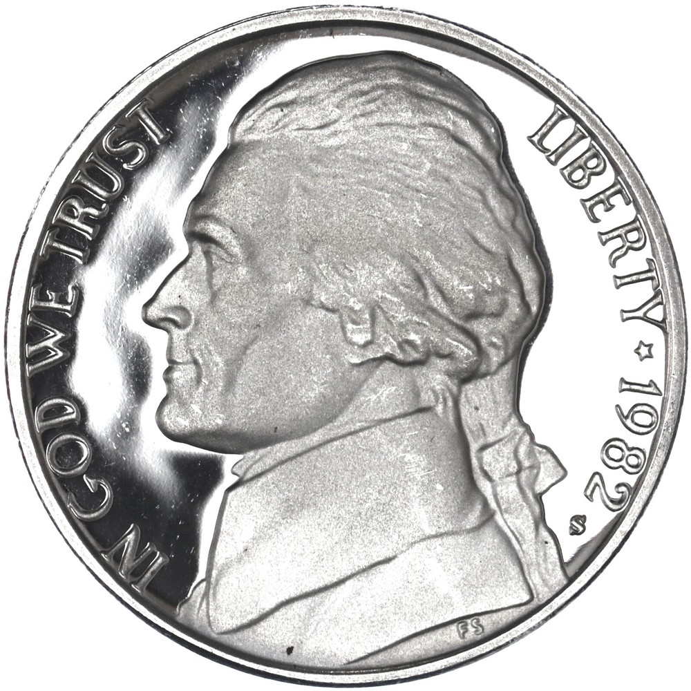 1982 S Jefferson Nickel Gem DCam Proof