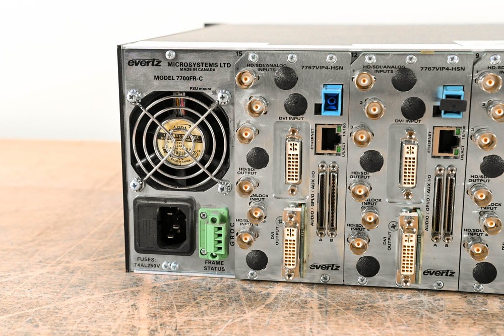 Evertz 7700FR-C Multiframe Chassis with Cards CG00422