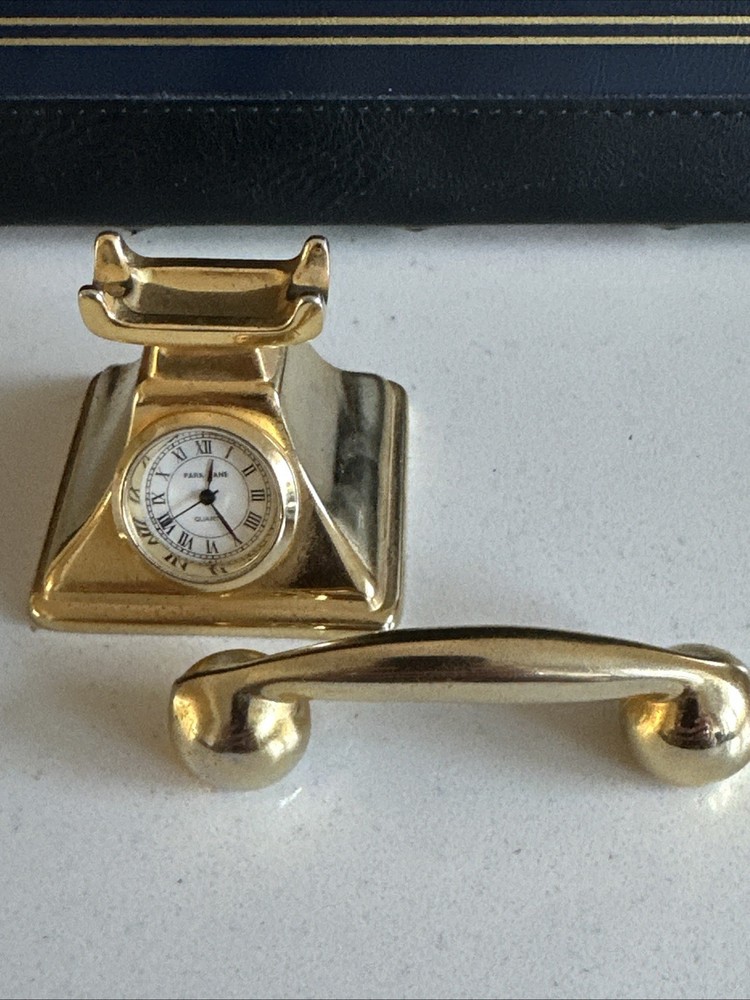 Miniature Novelty Telephone Clock 2x2 inch Working (429)