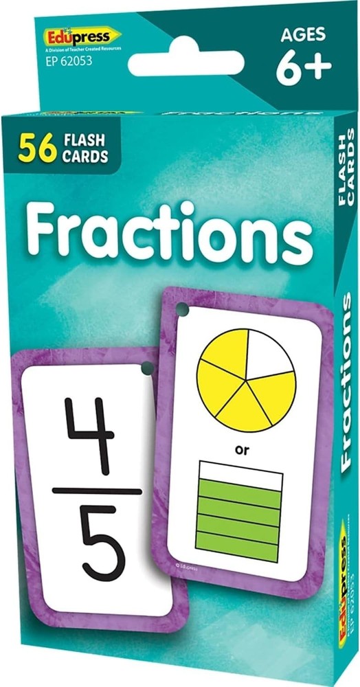 Durable Fractions Flash Cards for Learning - Perfect for Elementary Students