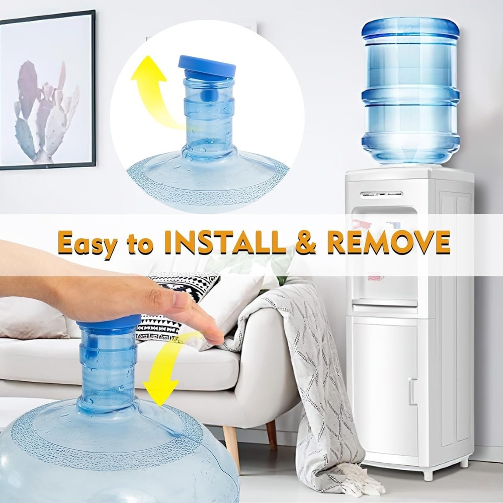 2-Pack Reusable Silicone Water Jug Caps - Leak-Free & Eco-Friendly Solution