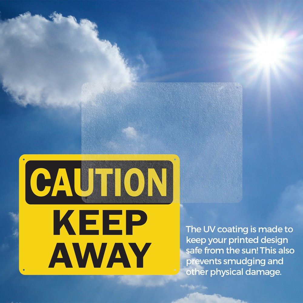 (2 Pack) Keep Away OSHA Caution Sign Decal Metal Plastic