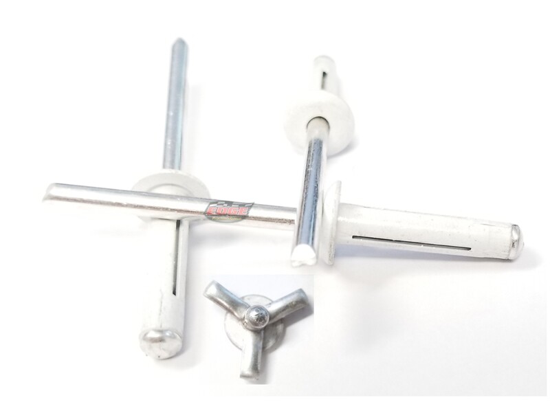 White 3/16" Small Head Tri-Fold Exploding Aluminum Mandrel Pop Rivets 250 pack