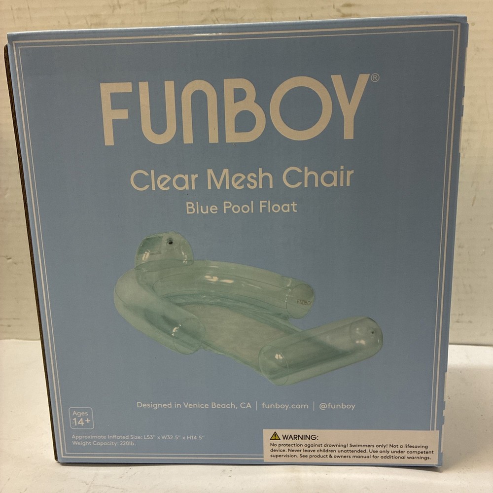 FUNBOY Inflatable Clear Mesh Chair Pool Float, Water Hammock, Pool