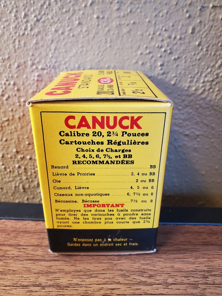 Canuck Standard Load 20 Gauge Empty Shotgun Shell Box