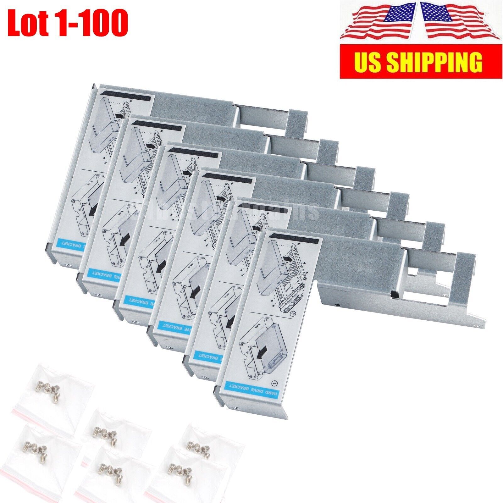 9W8C4 3.5 to 2.5" Converter Adapter For Dell R710 R720 R730 R520 F238F KG1CH Lot