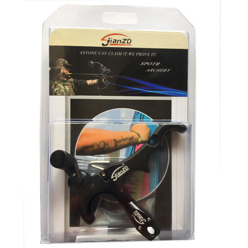 Archery 4-Finger Compound Bow Release Adjustable Can Rotate 360° Thumb Release