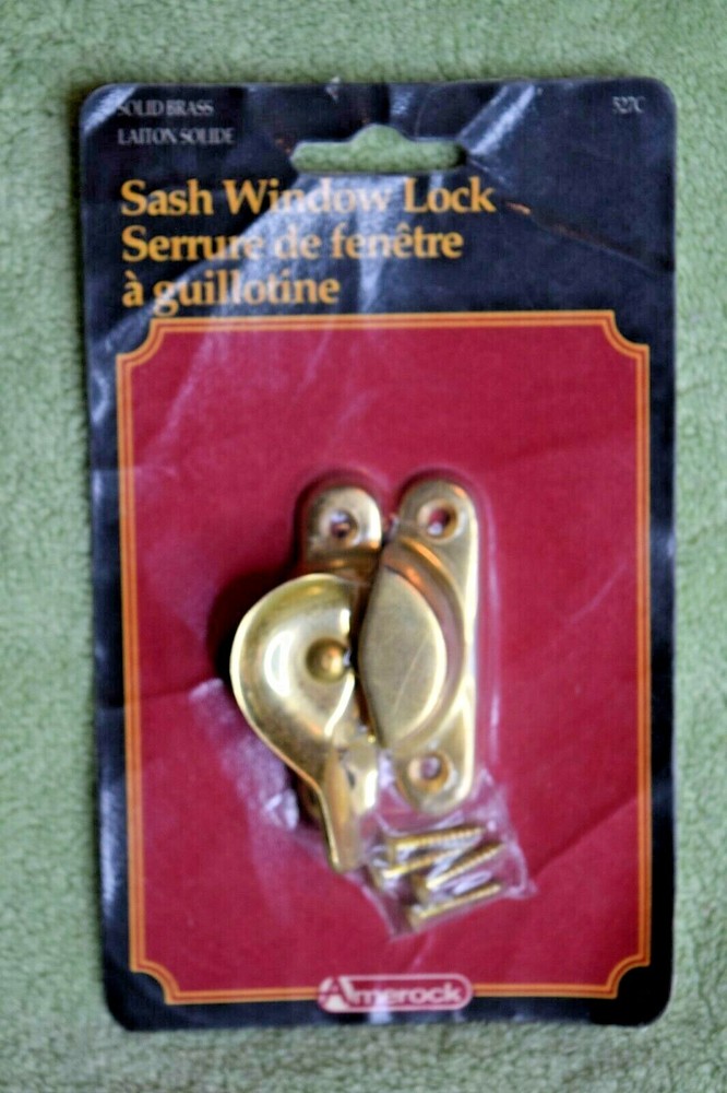 NIP Vintage Amerock Solid Brass Sash Window Lock 527C SUP-36402