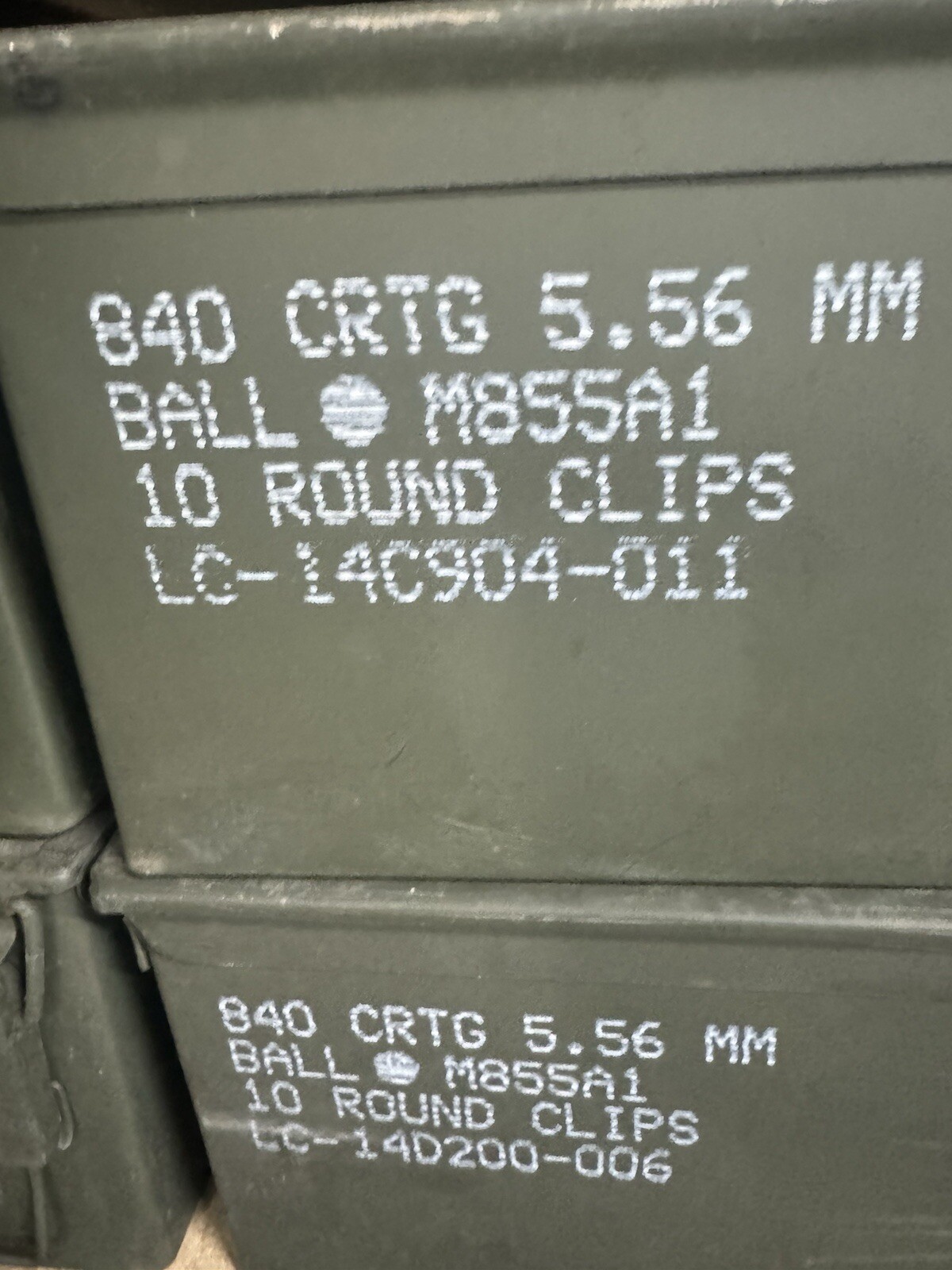 Lot Of (2) M2A1 / M2A2 USGI Metal Ammo Can Box
