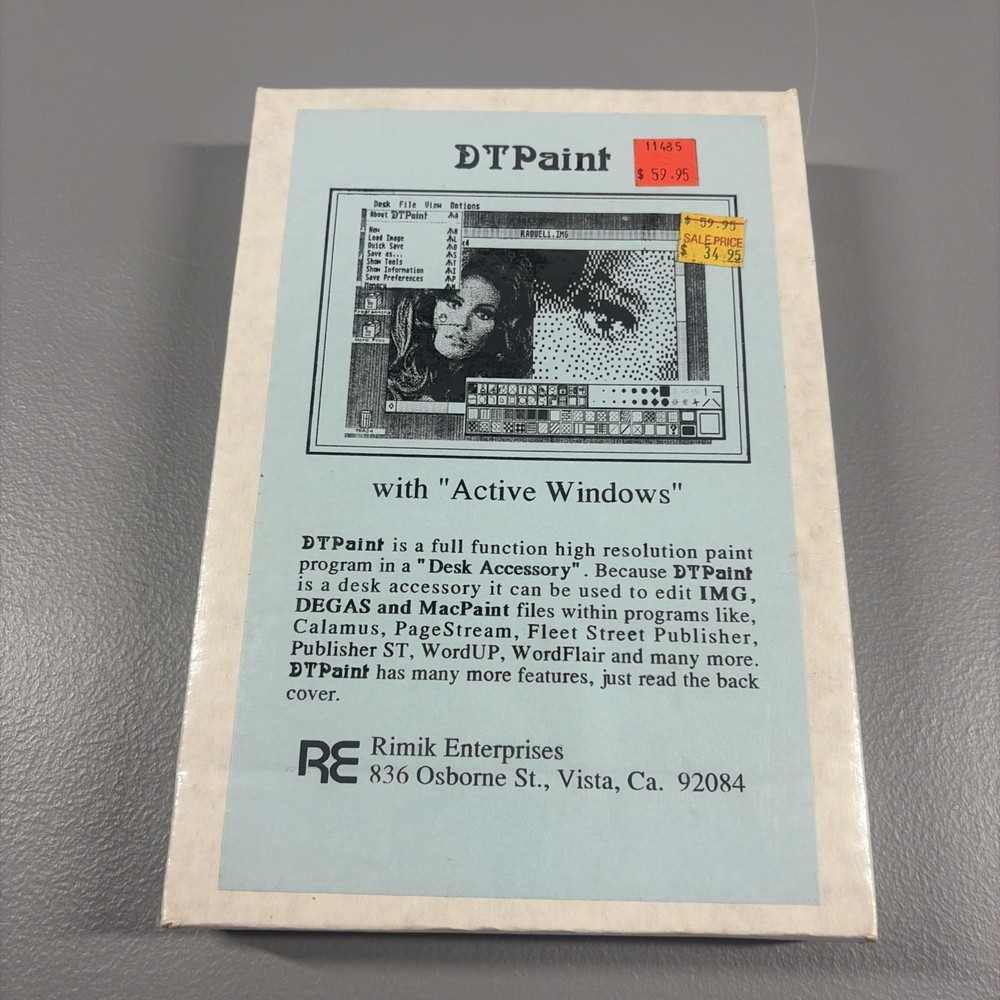 Vintage Atari Software - DTPaint Rimik Enterprises Paint Program Image Editor