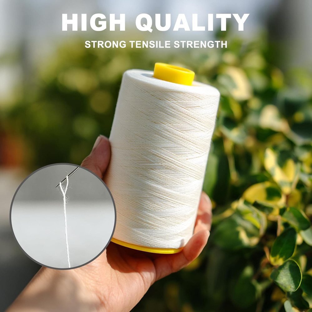 Sewing Thread Cone Set, 2 Pack Serger Thread, 3000 Yards Each, All Purpose Threa
