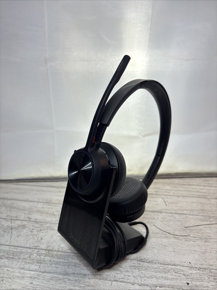 Poly Voyager 4320 Bluetooth Wireless Headset with USB-C Dock - Tested Clean