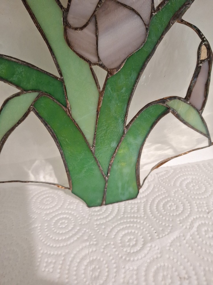 Stain Glass, Flower Iris, Used.