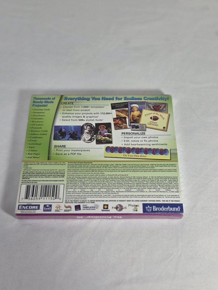 NEW-SEALED BRODERBUND THE PRINTSHOP VERSION 20 PC CD ROM SOFTWARE