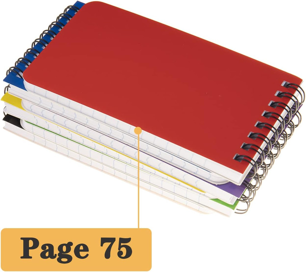 Qicheng 6Pack Pocket Notebook Small Notepad Pocket Notepad Small Spiral Notebook