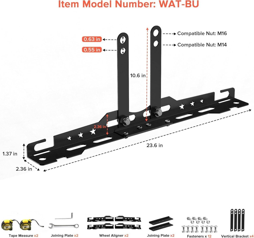 Upgraded Wheel Alignment Tool Kit, Toe Alignment Tool Plates with Extension Arms