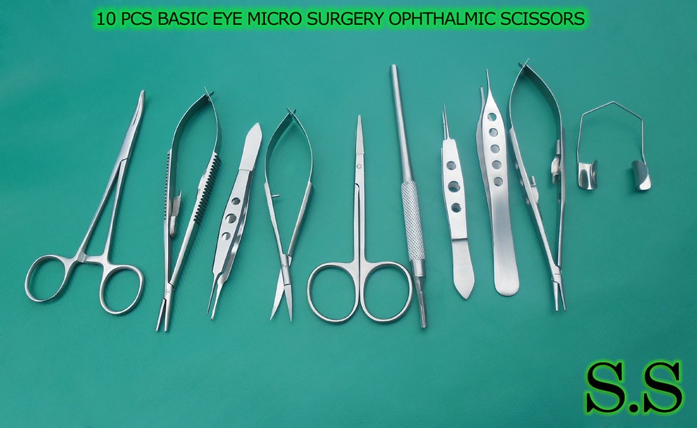 10 Pcs Basic Eye Micro Surgery Ophthalmic Scissors Surgical Instruments EY-021