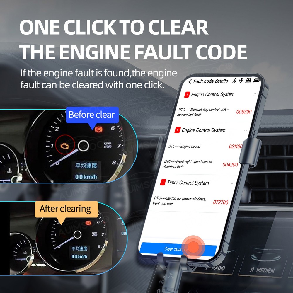 For Lincoln Portable Bluetooth OBD2 Scanner Diagnostic Tool Fault Code Reader