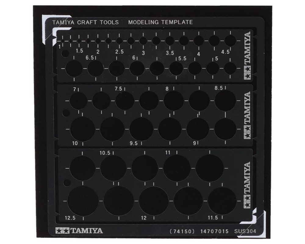 Tamiya Round Modeling Template (1-12.5mm) [TAM74150]